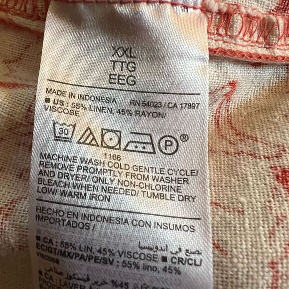 Old Navy Short Top Set Linen Blend Floral High Rise Pockets Top XL Short XXL - Picture 8 of 12